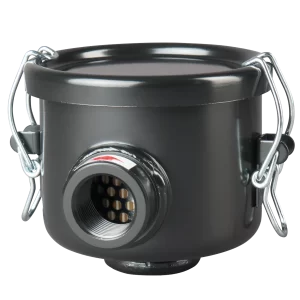 Vacuum filter with paper cartridge connections: G3/4-female, max. capacity: 50 m³/h