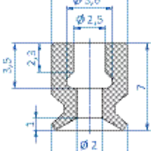 Flat-vacuum-cup-diam.-6-mm-NBR-black