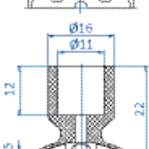 Flat-vacuum-cup-diam.-25-mm-Vulkollan-brown