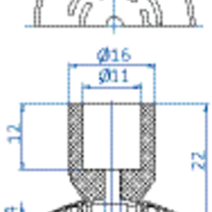 Flat-vacuum-cup-diam.-30-mm-Vulkollan-brown