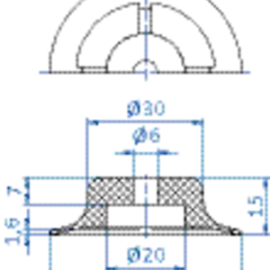 Flat-vacuum-cup-diam.-50-mm-NBR-black