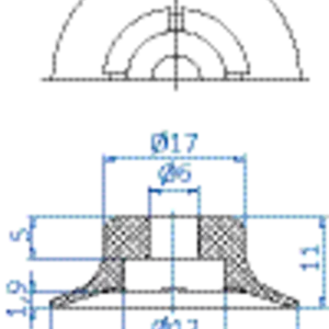 Flat-vacuum-cup-diam.-30-mm-NBR-black