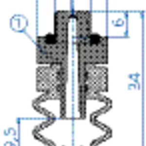 Bellows vacuum cup diam. 18 mm (2.5 bellows) NBR grey