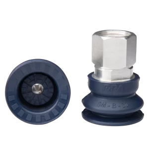 Bellows vacuum cup diam. 32 mm (1.5 bellows) NBR blue, with fitting G3/8-female