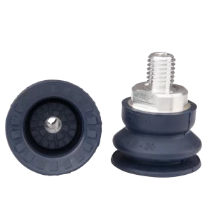 Bellows vacuum cup diam. 32 mm (1.5 bellows) NBR blue, with fitting M10-male