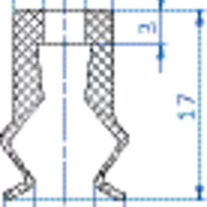 Bellows vacuum cup diam. 11 mm (1.5 bellows) CR black