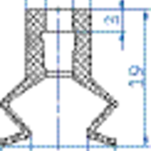 Bellows vacuum cup diam. 16 mm (1.5 bellows) CR black