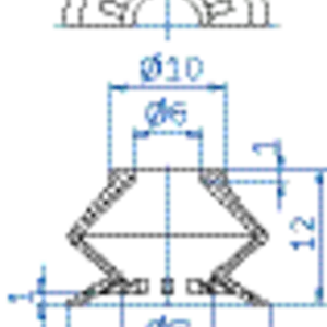 Bellows vacuum cup diam. 18 mm (1.5 bellows) silicone transparent
