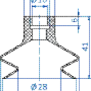 Bellows vacuum cup diam. 49 mm (1.5 bellows) Vulkollan® brown