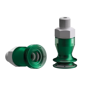Bellows vacuum cup Ø 11 mm (1.5 bellows) Monoflex  green 50°, with fitting M5-male