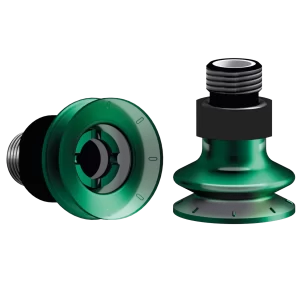 Bellows vacuum cup Ø 21 mm (1.5 bellows) Monoflex  green 50°, with Fitting G1-8-male