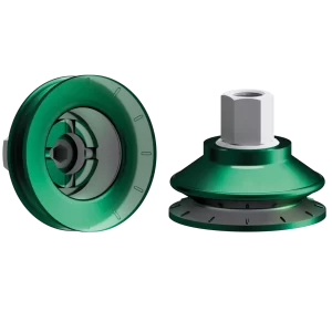 Bellows vacuum cup Ø 75 mm (1.5 bellows) Monoflex  green 50°, with fitting G3/8-female