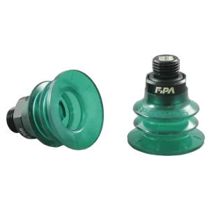 Bellows vacuum cup Ø 37 mm (2.5 bellows) Monoflex  green 50°, with Fitting G1-4-male
