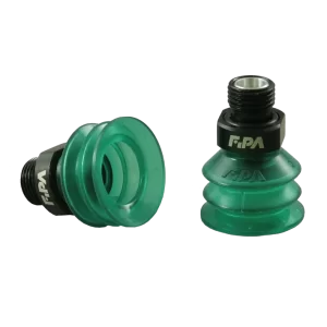 Bellows vacuum cup Ø 21 mm (2,5 bellows) Monoflex  green 50°, with Fitting G1-8-male
