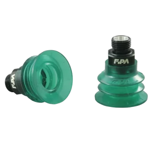 Bellows vacuum cup Ø 26 mm (2,5 bellows) Monoflex  green 50°, with Fitting G1-8-male