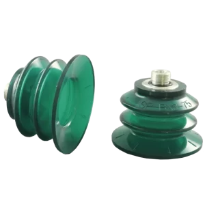 Bellows vacuum cup Ø 77 mm (2.5 bellows) Monoflex  green 50°, with fitting G3/8-male