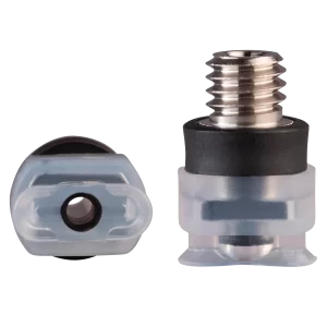 Oval vacuum cup 10x4 mm silicone transparent with fitting M6-male