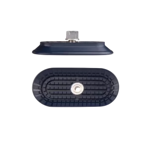 Flat vacuum cup oval 125x60 mm NBR blue, with Fitting G1-4-male