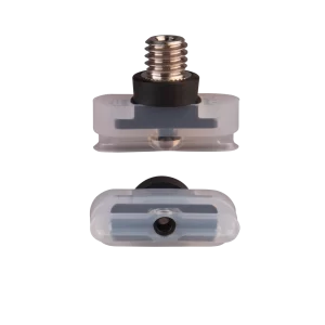 Oval vacuum cup 20x6 mm silicone transparent, with fitting M6-male