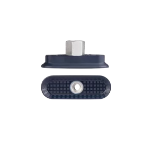 Flat vacuum cup oval 65x20 mm NBR blue, with Fitting G1-4-female