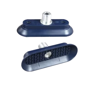 Bell shaped oval vacuum cup 80x30 mm NBR blue, with Fitting G1-4-male