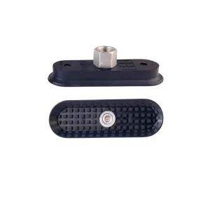 Flat vacuum cup oval 95x30 mm NBR blue, with fitting G3/8-female