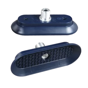 Bell shaped oval vacuum cup 95x40 mm NBR blue, with Fitting G1-4-male