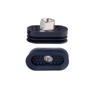 Bellows vacuum cup oval 65x30 mm (1.5 bellows) NBR blue, with fitting G3/8-female