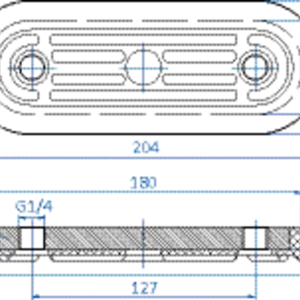 Oval vacuum cup 204x76 mm vinyl blue