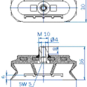 Oval vacuum cup 70x30 mm (1.5 bellows) NBR black