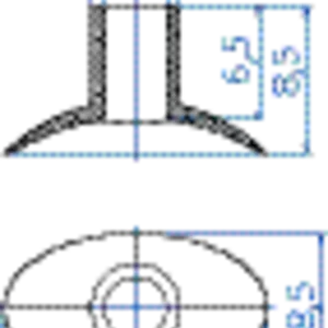 Oval vacuum cup 15x8.5 mm NR black