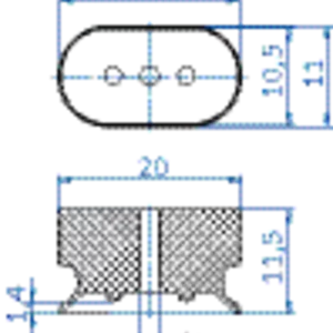 Oval vacuum cup 20x11 mm silicone transparent