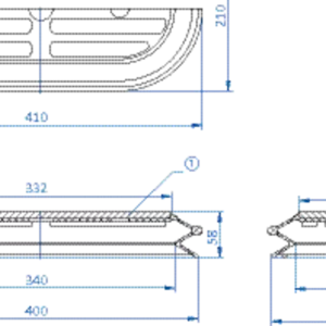 Oval vacuum cup 400x200 mm (1.5 bellows) NBR grey