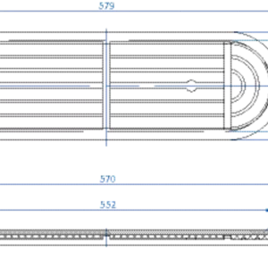 Oval vacuum cup 580x180 mm SBR brown, carrier: steel